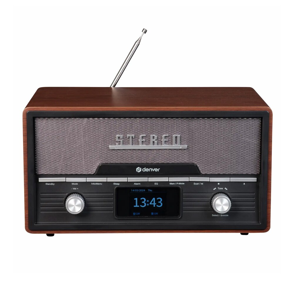 Denver MDA-525DW retro stereoanlegg / DAB+-radio med Bluetooth / stereo med CD-spiller og USB