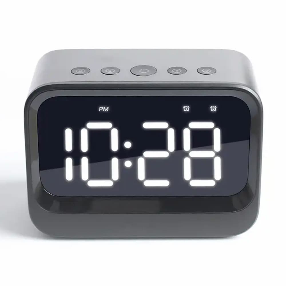 Denver vekkerklokke med Bluetooth-høyttaler / digital vekkerklokke med høyttaler - Svart