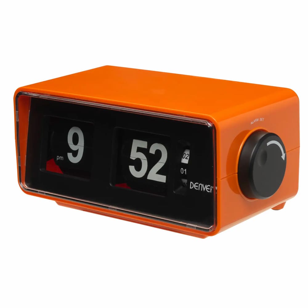 Denver Retro Clock Radio - Orange / vekkerklokke med radio / digital klokkeradioalarm