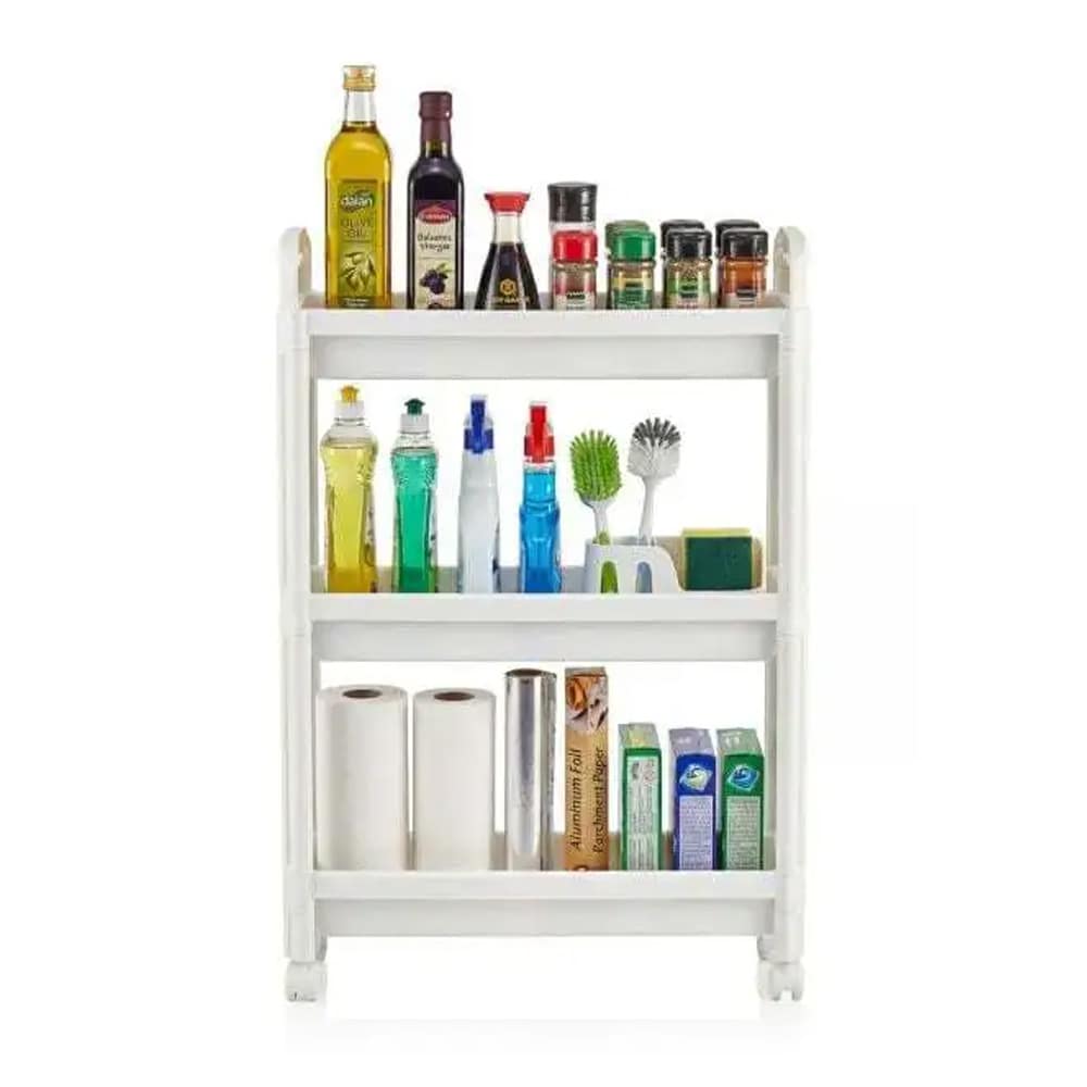 Hylle med hjul – baderomshylle / oppbevaringshylle / flyttbar hylle