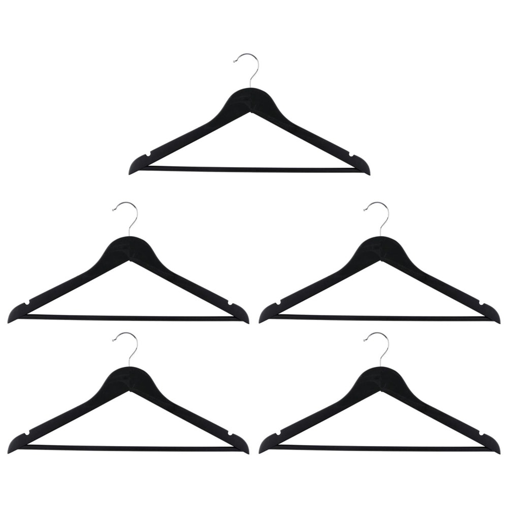 Alpina Kleshengere 5-pk / kleshengere til garderoben / svarte kleshengere til skjorter og jakker / kleshengere til klær