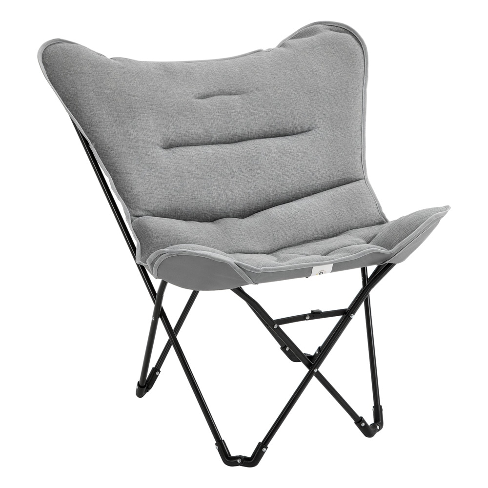 Sammenleggbar campingstol / polstret campingstol / bærbar sammenleggbar stol for camping og hage - Grå