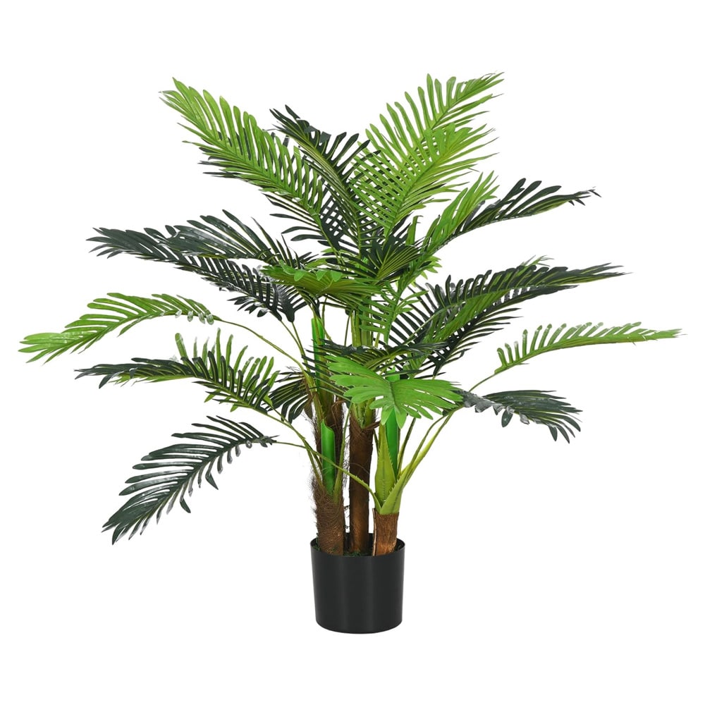 Kunstig palme i potte 100 cm / dekorativ kunstplante for innendørs og utendørs bruk / naturtro palmetre