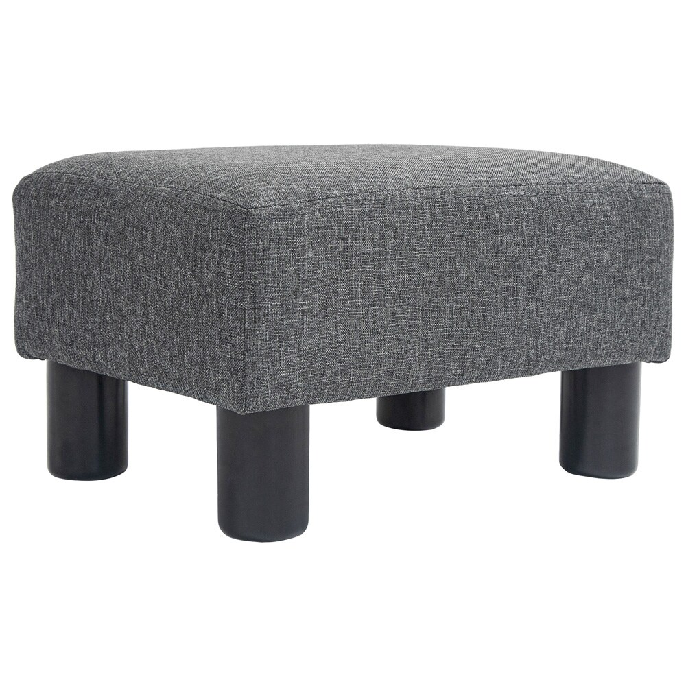 Polstret fotskammel 40 × 30 × 24 cm / liten puff med stofftrekk / ekstra sitteplass - Grå