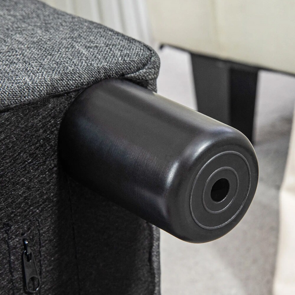 Polstret fotskammel 40 × 30 × 24 cm / liten puff med stofftrekk / ekstra sitteplass - Grå