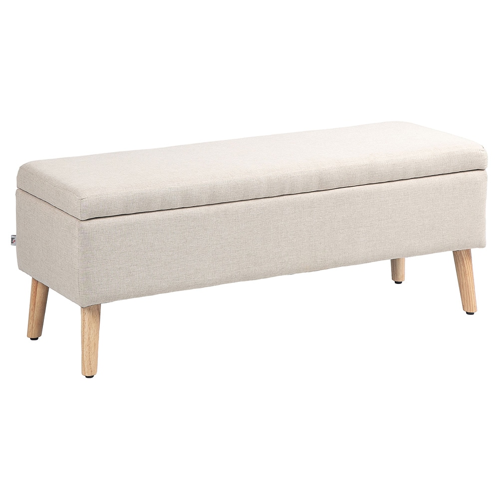 Oppbevaringsbenk beige - polstret benk / benk / entrébenk / sengebenk med oppbevaring