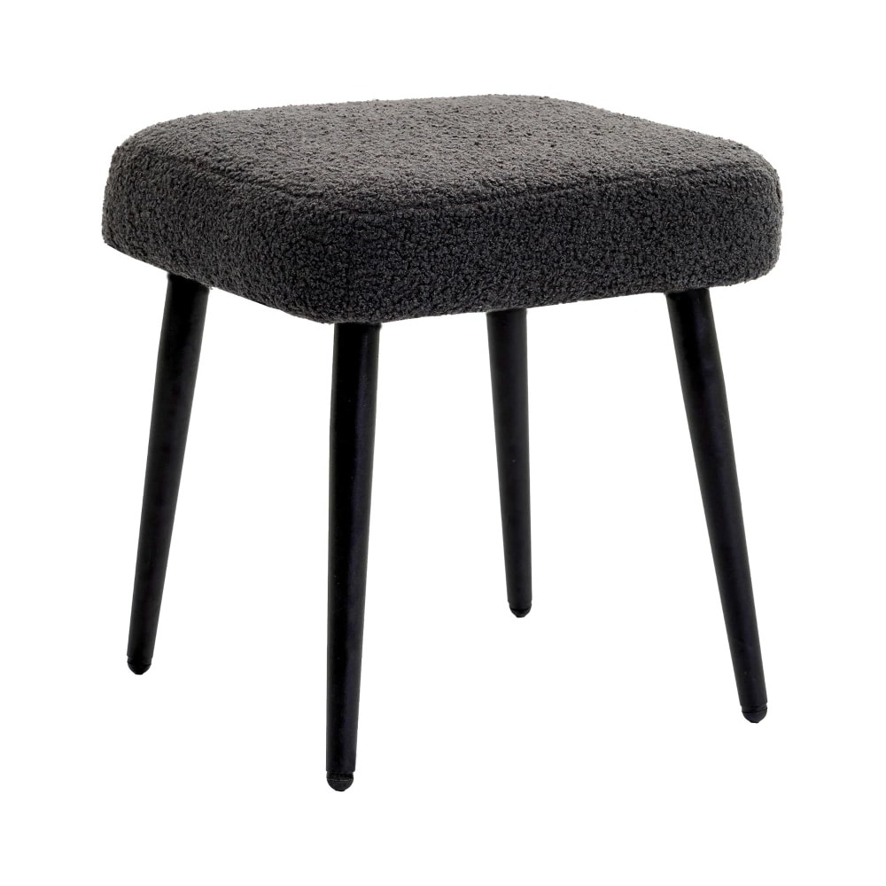 Puff / fotskammel / krakk i cashmere-look med stålben 42x42x44cm - grå