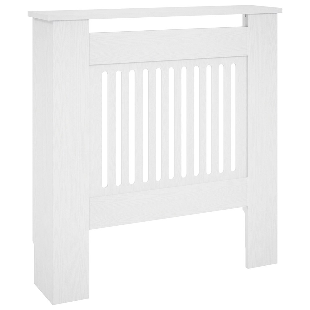 Elementdeksel - hvitt radiatordeksel 79x19x81cm med hylle