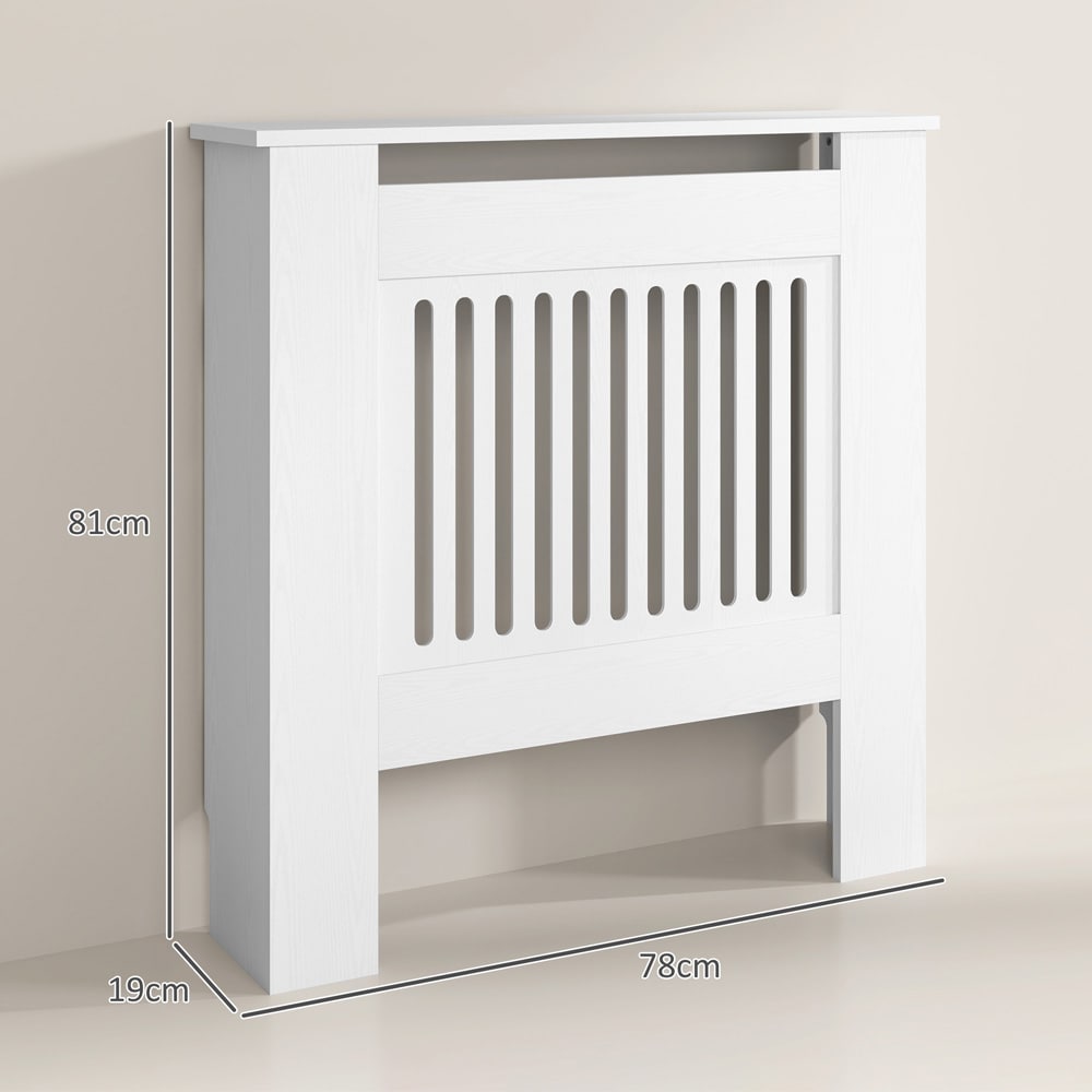 Elementdeksel - hvitt radiatordeksel 79x19x81cm med hylle