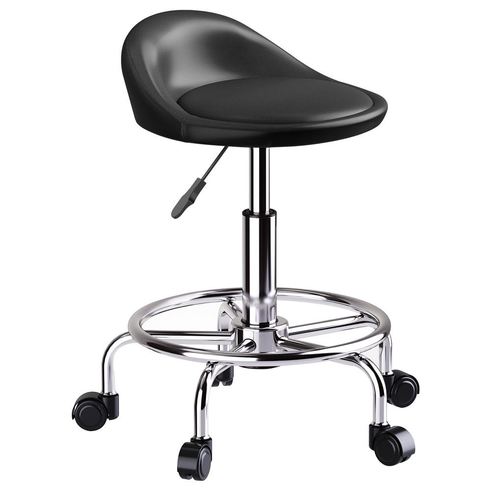 Svingbar stol med hjul 59–75 cm / salongsstol med ryggstøtte / arbeidsstol / krakk