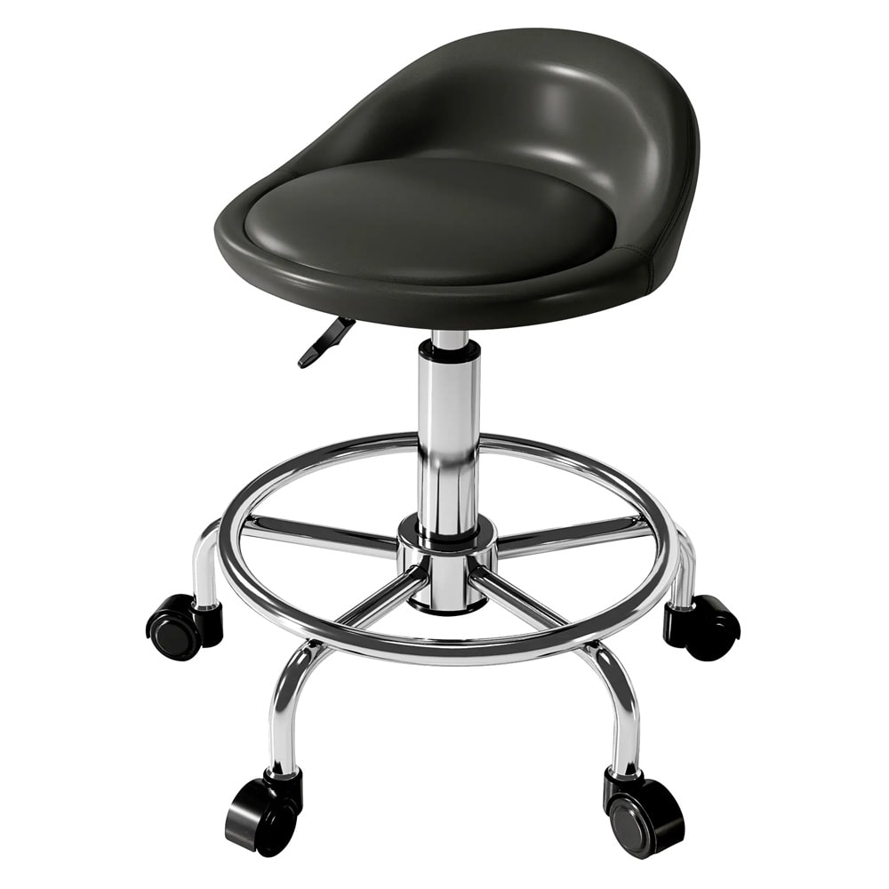 Svingbar stol med hjul 59–75 cm / salongsstol med ryggstøtte / arbeidsstol / krakk