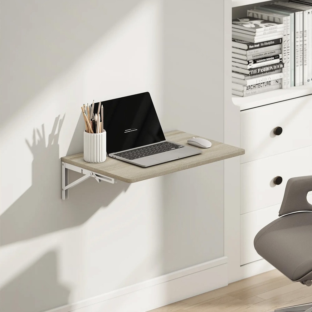 Veggmontert sammenleggbart bord 60x40 cm / sammenleggbart veggbord / plassbesparende skrivebord med veggbrakett