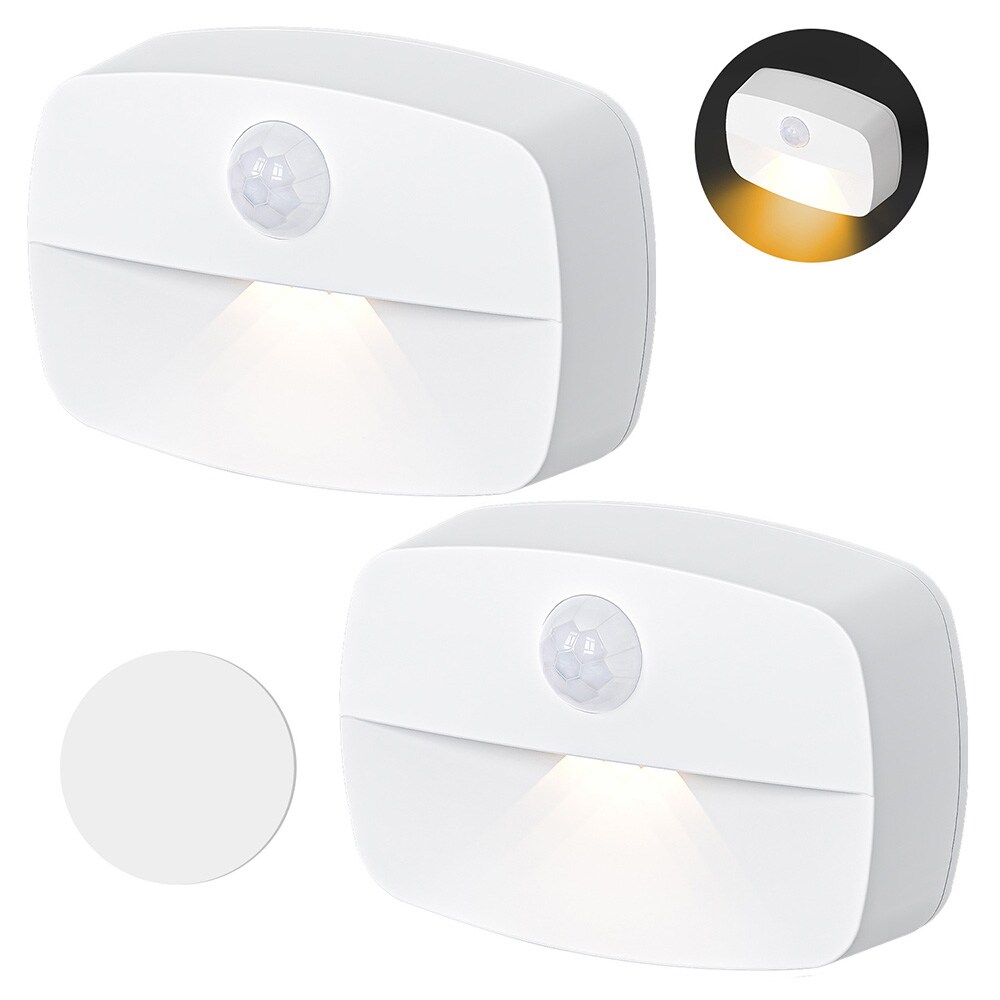 LED-nattlys med bevegelsessensor / batteridrevet sensorlys 3-pakning / automatisk LED-belysning 3000K