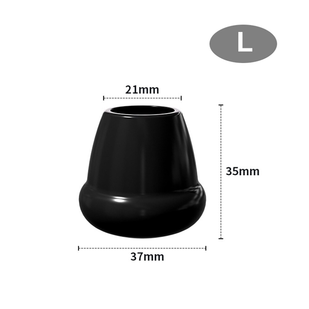 8 stk runde stolbenbeskyttere 22-25 mm / svarte TPE-kopper / gulvbeskyttere for møbelben