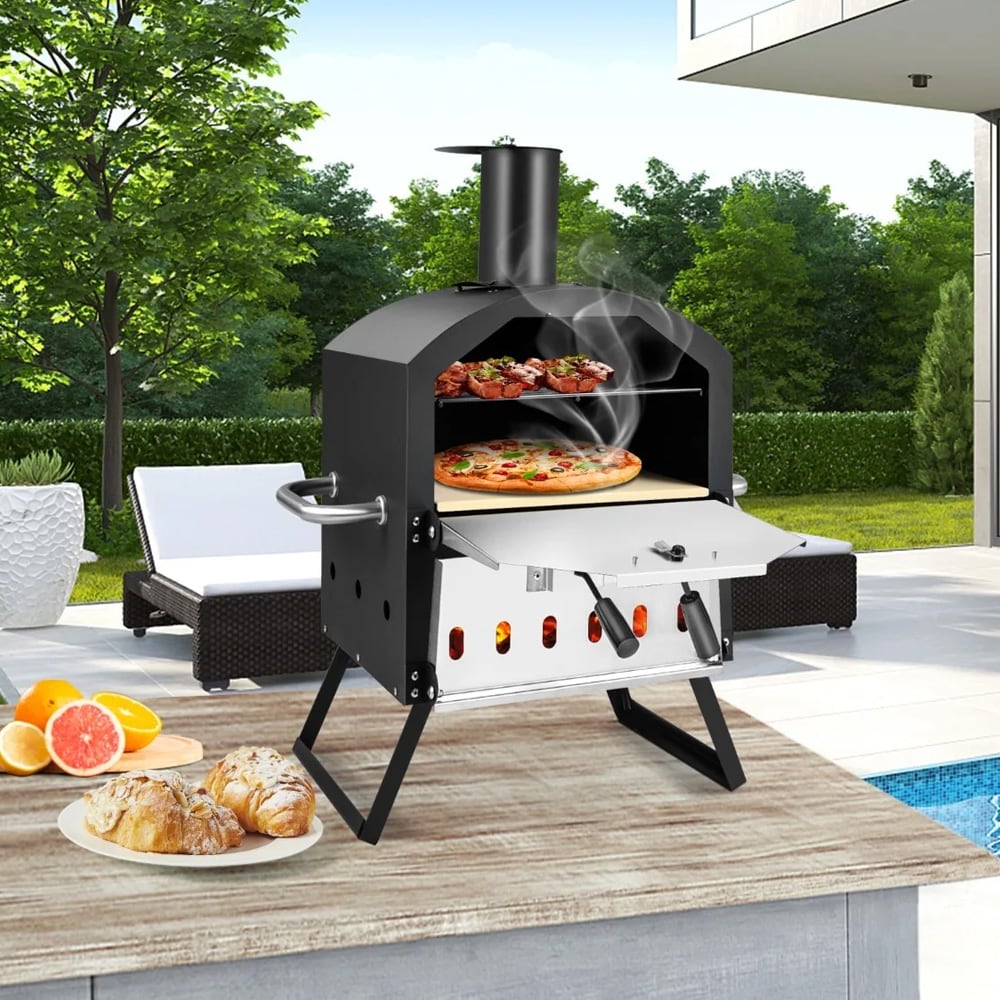 Bærbar vedfyrt pizzaovn for utendørs bruk – utendørsovn / hageovn