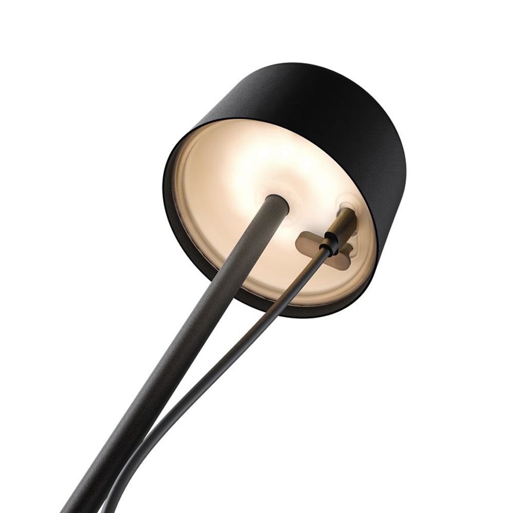 Trådløs LED-bordlampe 25 cm / berøringskontroll / dimbar / 150 lm / 3000 K / oppladbar / IP44 - Svart