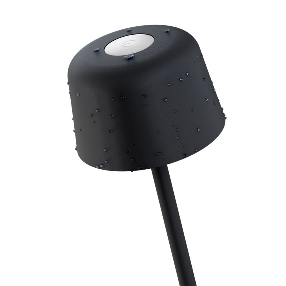Trådløs LED-bordlampe 25 cm / berøringskontroll / dimbar / 150 lm / 3000 K / oppladbar / IP44 - Svart