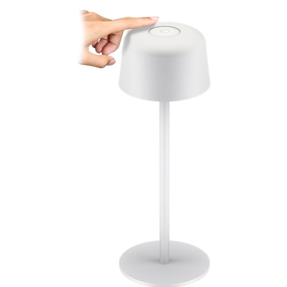 Trådløs LED-bordlampe 25 cm / berøringskontroll / dimbar / 150 lm / 3000 K / oppladbar / IP44 - Hvit