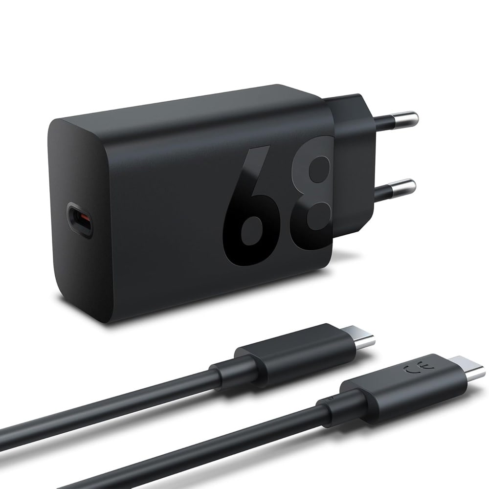 Motorola TurboPower GaN 68W vegglader med USB-C-kabel - Svart