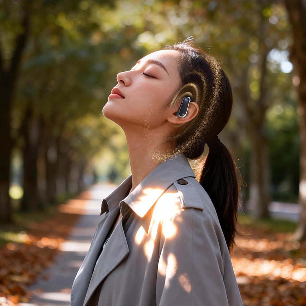 Dudao Bluetooth 5.3-hodesett med ørekroker - Svart