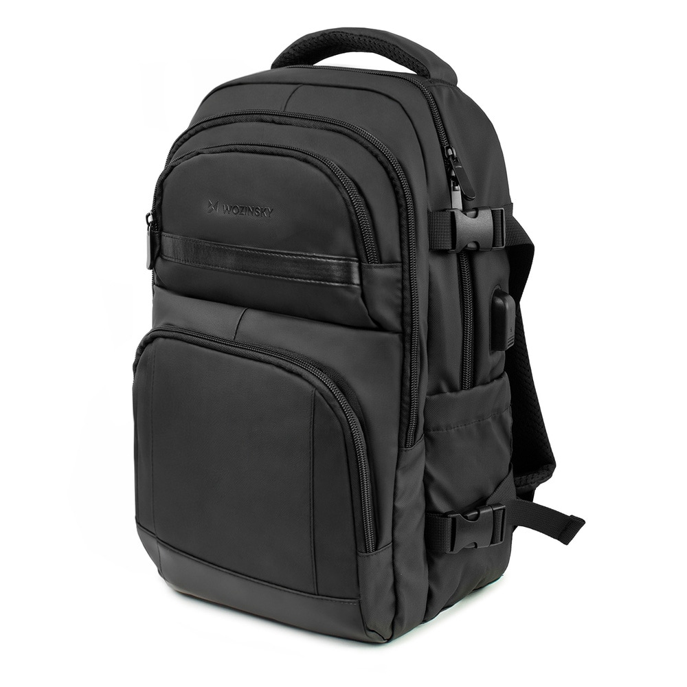 Wozinsky ryggsekk 20 L med laptoprom / håndbagasjesekk / sekk med USB-port – Svart