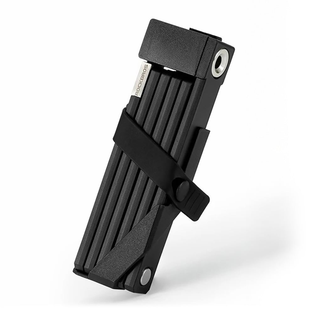 Rockbros sammenleggbar sykkellås 88 cm / sammenleggbar sykkellås / sykkellås med nøkkel - Svart