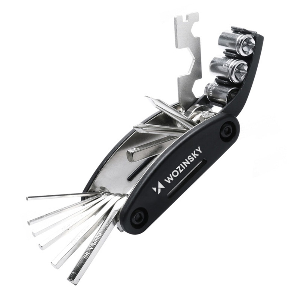 Wozinsky multiverktøy 16-i-1 for sykkel / sykkelverktøy multifunksjon / reparasjonsverktøy sykkel / sykkel multiverktøy