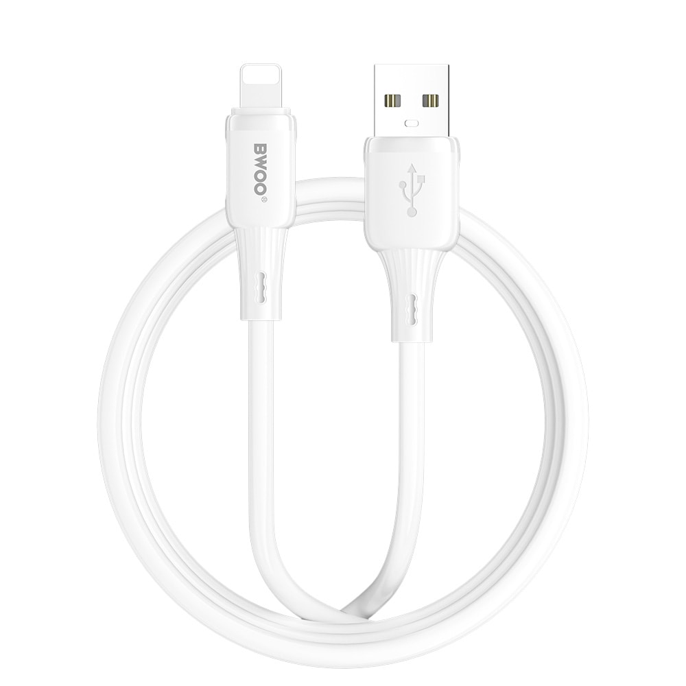 BWOO USB-kabel 3A USB til Lightning 1 m - hvit