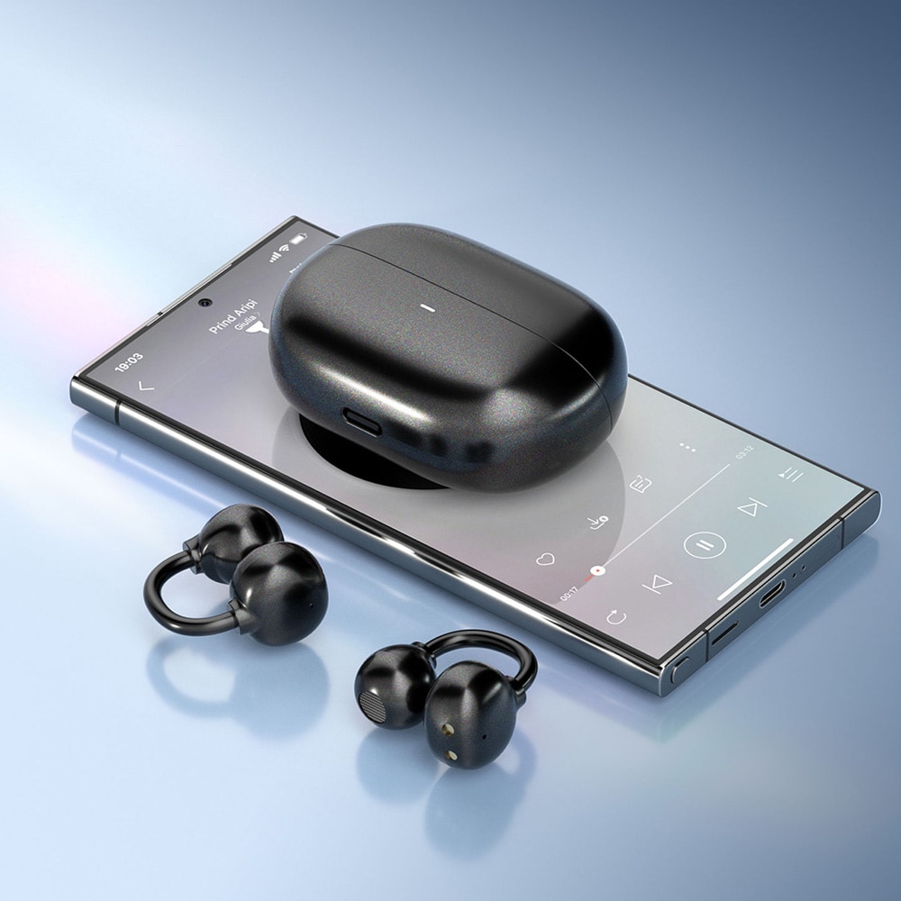 BWOO sporty Bluetooth-hodetelefoner / trådløse hodetelefoner i øret / hodetelefoner med åpent øre - Svart