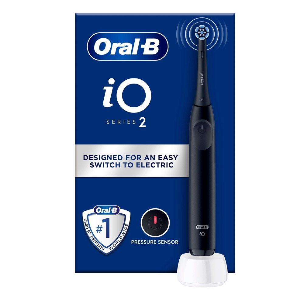 Oral-B iO2 Night Black elektrisk tannbørste med trykksensor og timer