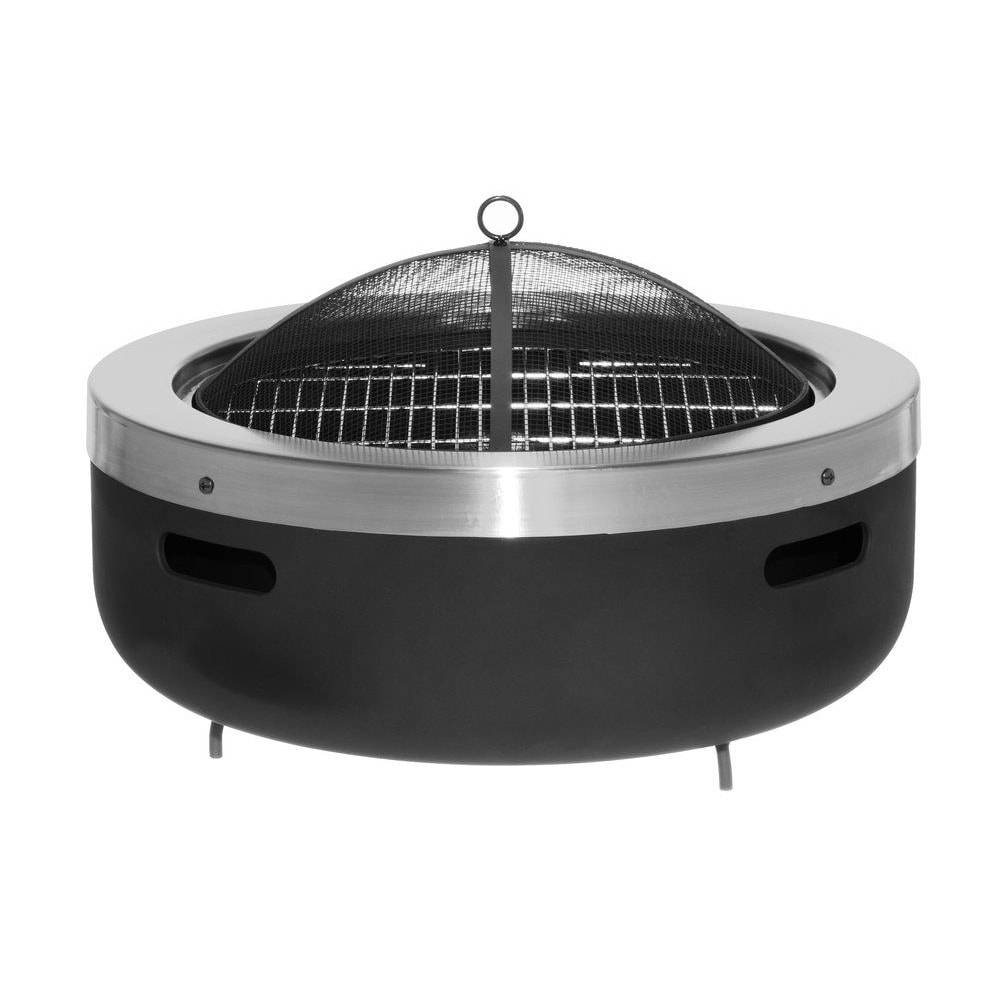 Mustang bålpanne med gnistfanger / utepeis med 44 cm grillrist / ildsted til terrasse og hage