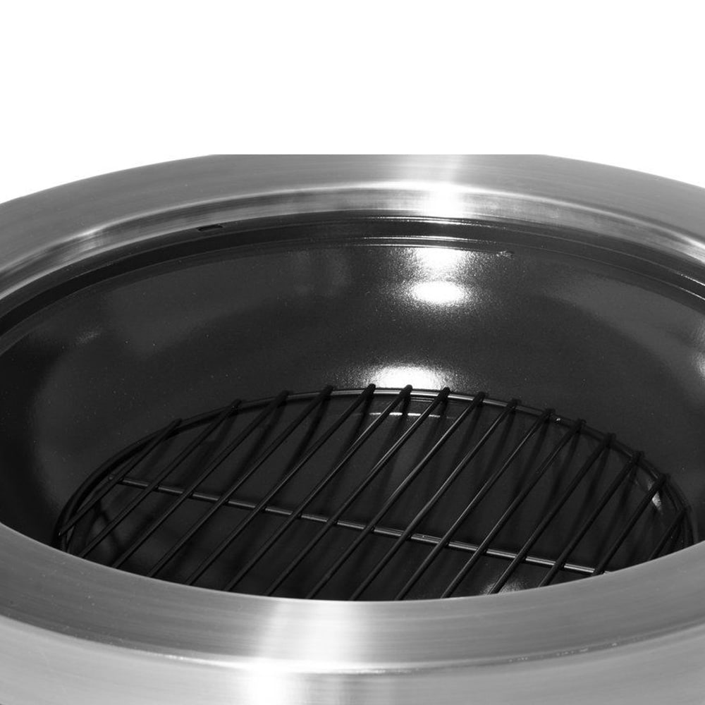 Mustang bålpanne med gnistfanger / utepeis med 44 cm grillrist / ildsted til terrasse og hage