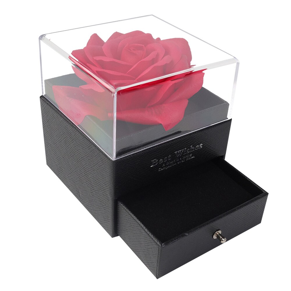 Gaveeske med vakker rose / gaveeske med rose / smykkeskrin med rose