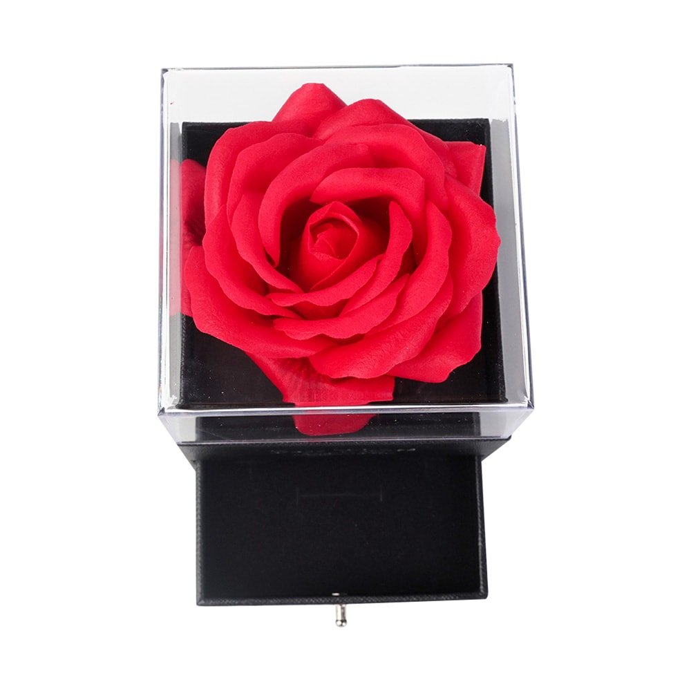 Gaveeske med vakker rose / gaveeske med rose / smykkeskrin med rose