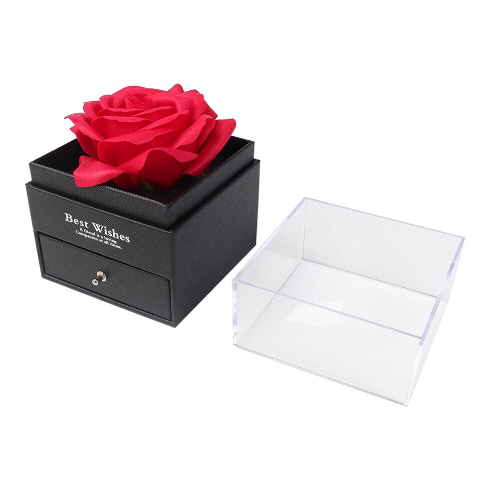 Gaveeske med vakker rose / gaveeske med rose / smykkeskrin med rose