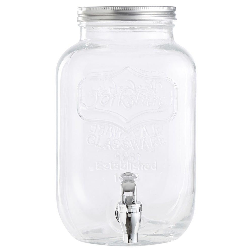 Drikkedispenser i glass 4 l med tappekran / juicedispenser / serveringsbeholder til kalde drikker