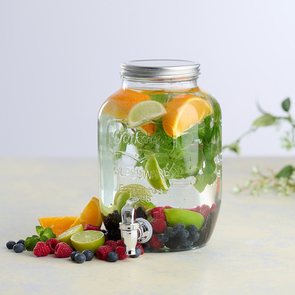 Glassbeholder 4L med kran / drikkevaredispenser / juicedispenser / serveringsbeholder