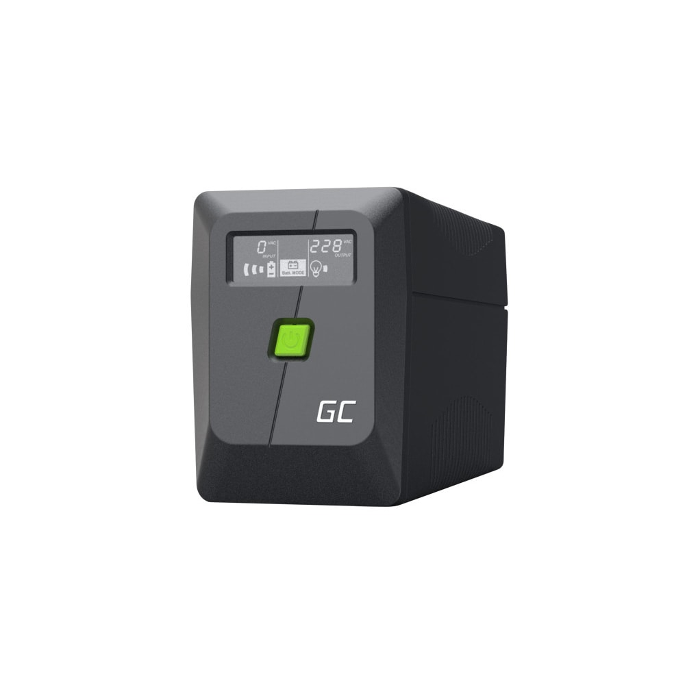 Greencell 650VA 360W UPS med LCD-skjerm / avbruddsfri strømforsyning / batteribackup UPS