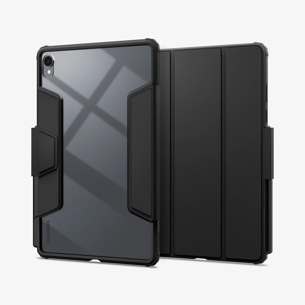 Spigen Air Skin Pro deksel til Samsung Galaxy Tab S11 / nettbrettetui med stativfunksjon og wake/sleep – Svart