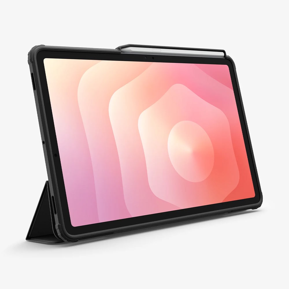 Spigen Air Skin Pro deksel til Samsung Galaxy Tab S11 / nettbrettetui med stativfunksjon og wake/sleep – Svart