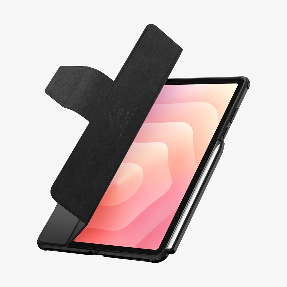 Spigen Air Skin Pro deksel til Samsung Galaxy Tab S11 / nettbrettetui med stativfunksjon og wake/sleep – Svart