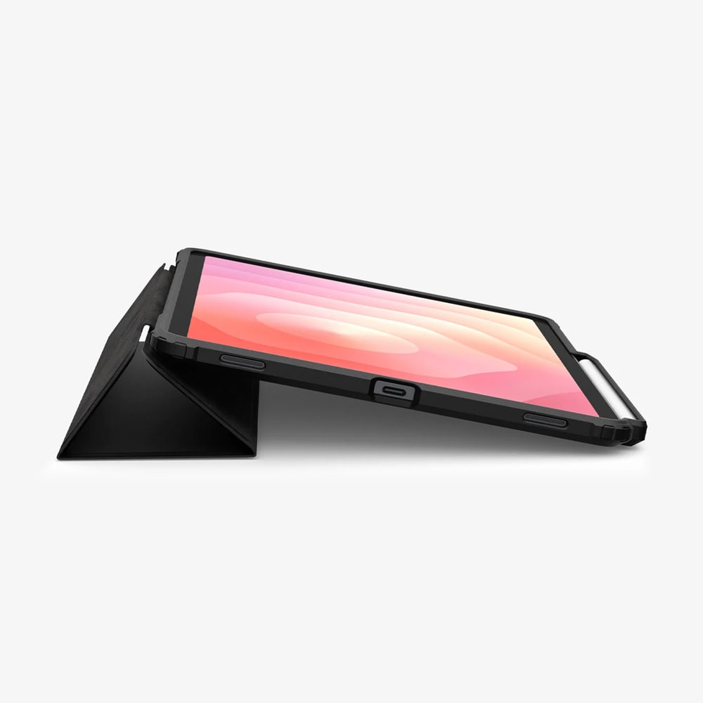 Spigen Air Skin Pro deksel til Samsung Galaxy Tab S11 / nettbrettetui med stativfunksjon og wake/sleep – Svart