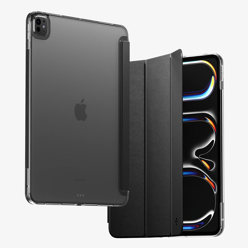 Spigen Liquid Air Folio deksel til iPad Pro 13 (2024) / nettbrettetui med stativfunksjon og wake/sleep – Svart