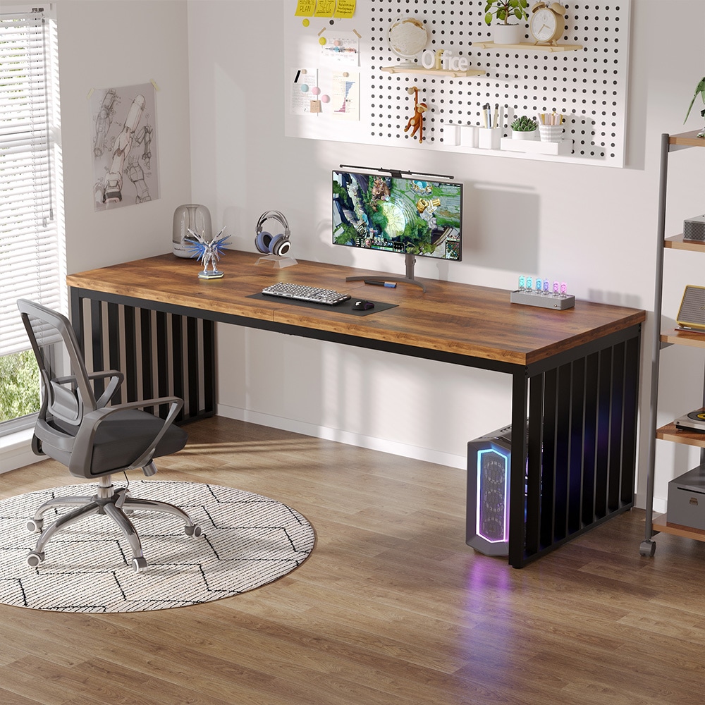 Stort skrivebord i tre for 2 personer 180 cm / dobbelt skrivebord / long desk