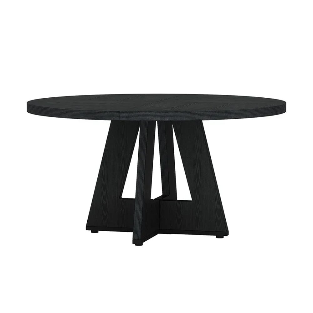 Rundt spisebord Ø120×75 cm / matbord for 4 personer / kjøkkenbord med kryssunderstell i tre