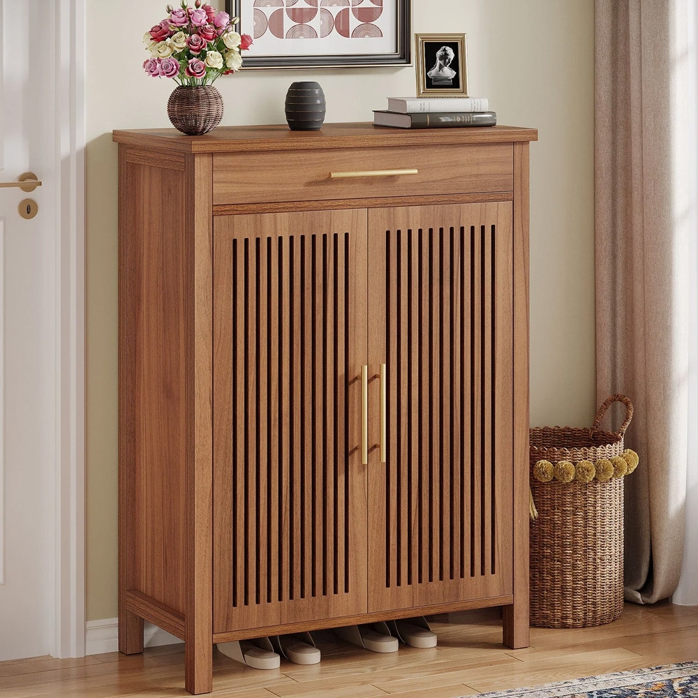 Skoskap i tre med 5 hyller - Brunt / skoskap / skohylle / oppbevaring i gangen