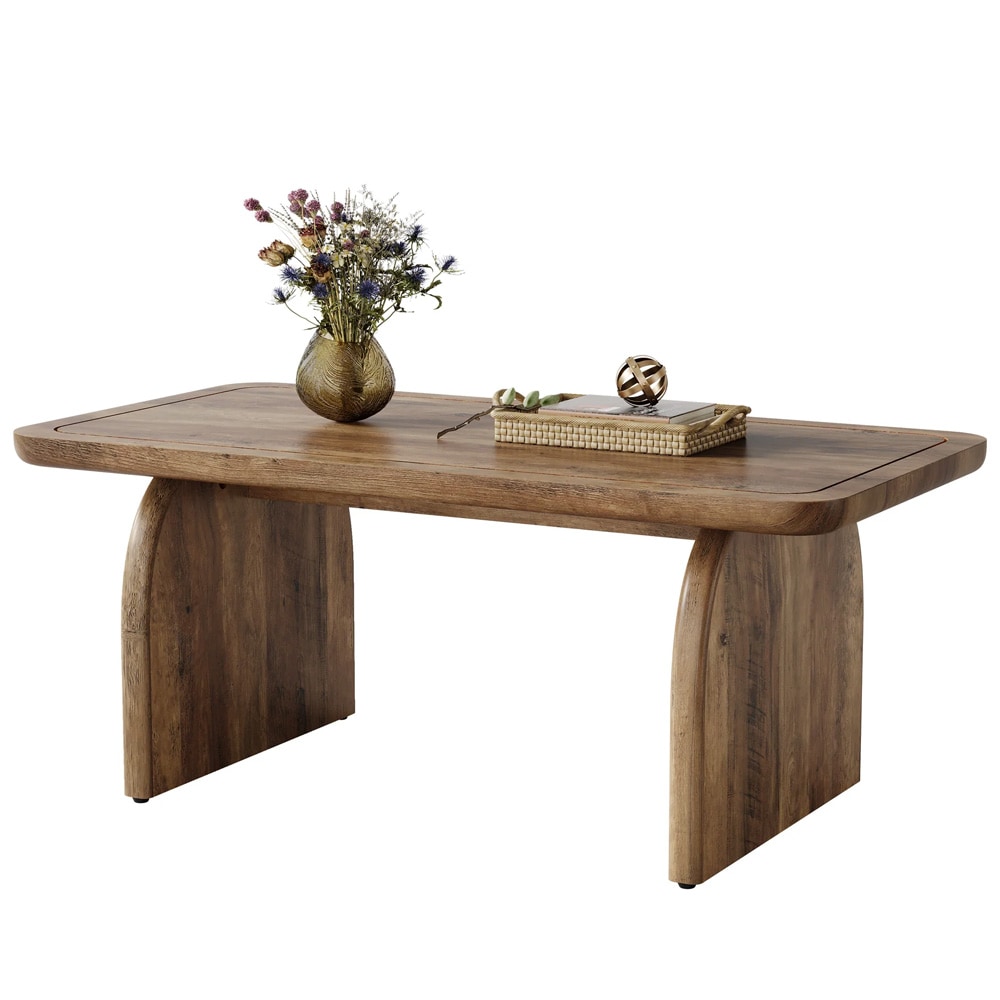 Salongbord 120×60×51 cm / rektangulært sofabord / stuebord med H-formet understell – Rustikkbrunt