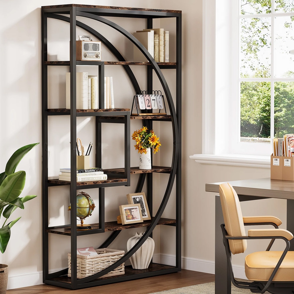 Bokhylle i industriell design 180 cm / åpen hylle / oppbevaringshylle / utstillingshylle