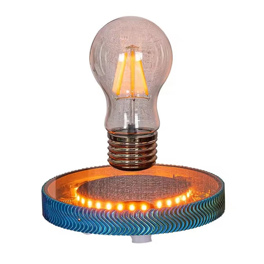 Magnetisk svevende lampe med glødepæredesign / berøringsstyrt nattlampe med varmt lys / dekorativ bordlampe