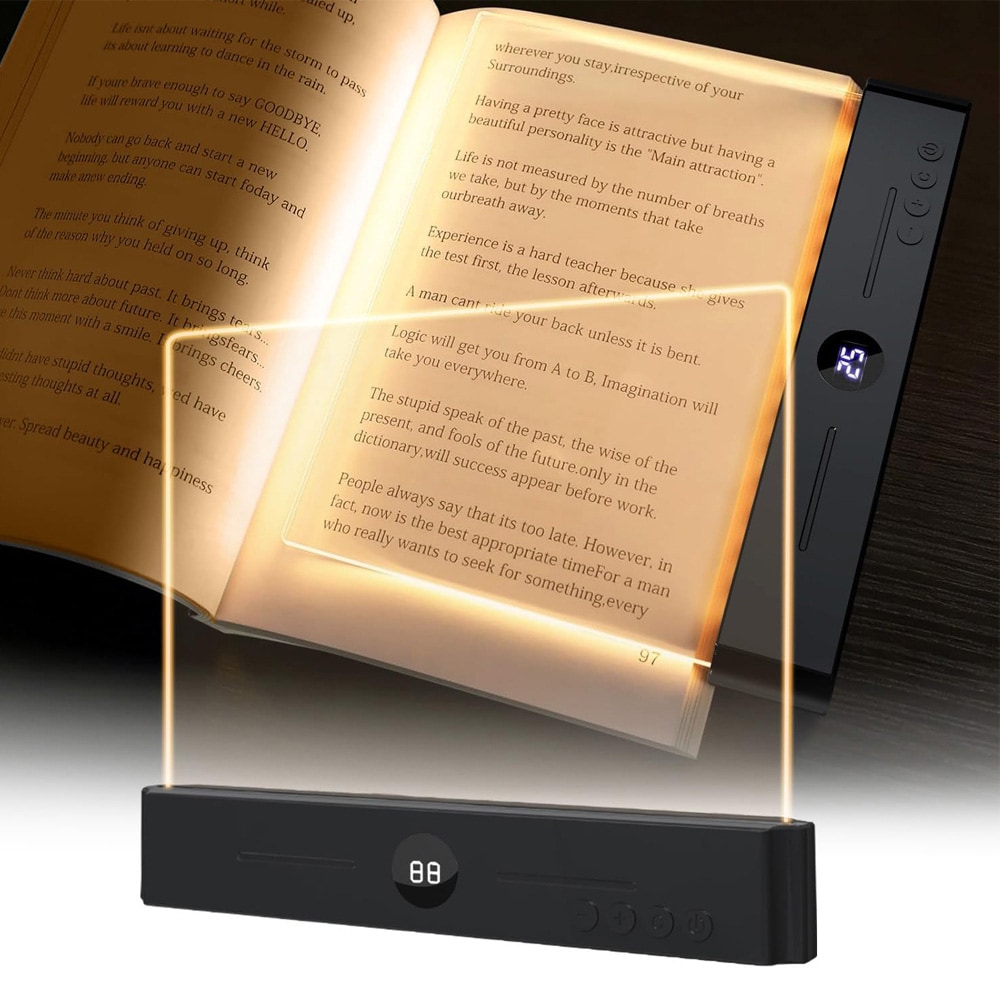 Oppladbar leselampe svart / LED-lampe med timer / dimbar nattlampe med 3 fargetemperaturer
